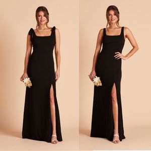 Birdy Grey Small Maxi Dress Slit Black Alex Bow Sleeveless Gown Convertible